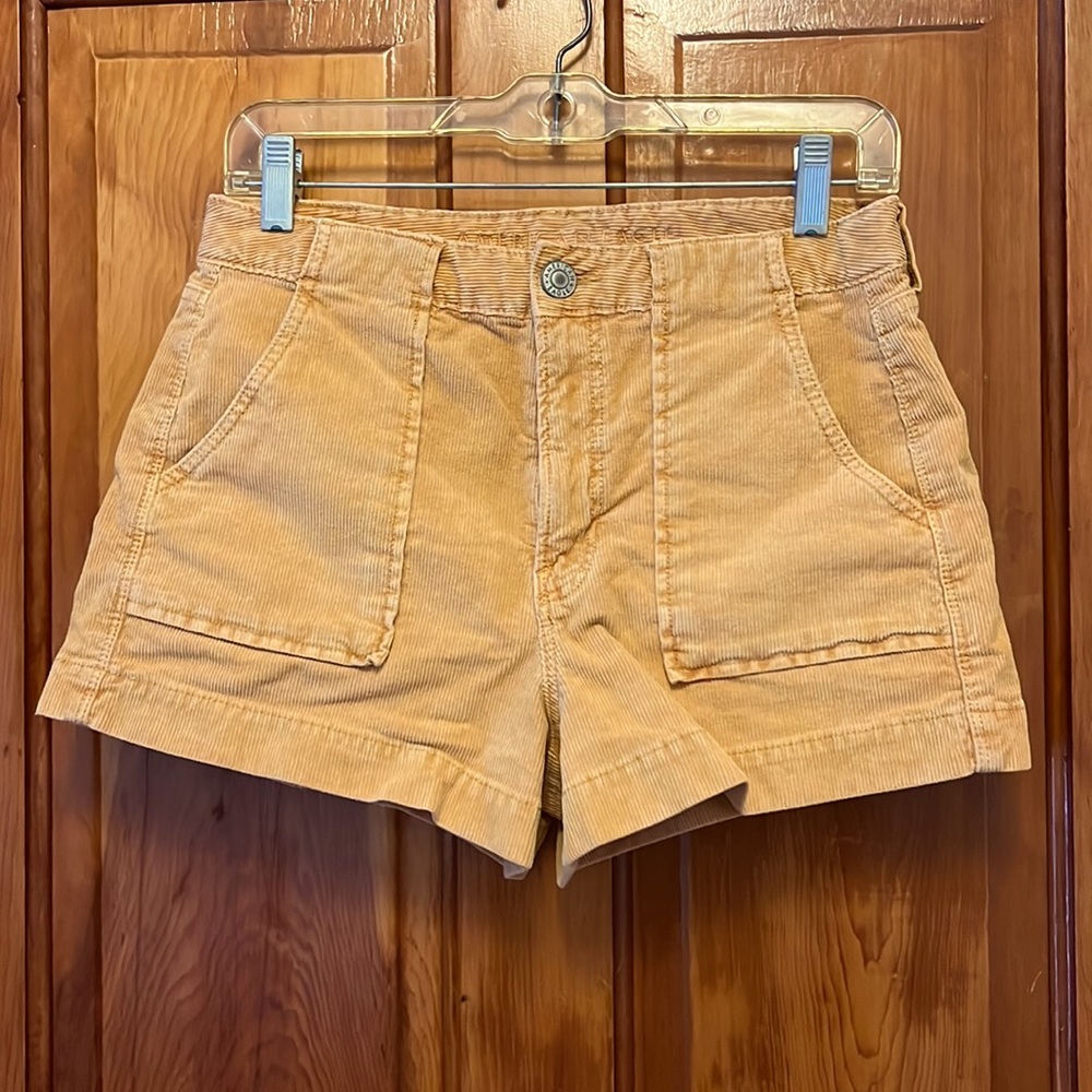 Yellow corduroy shorts